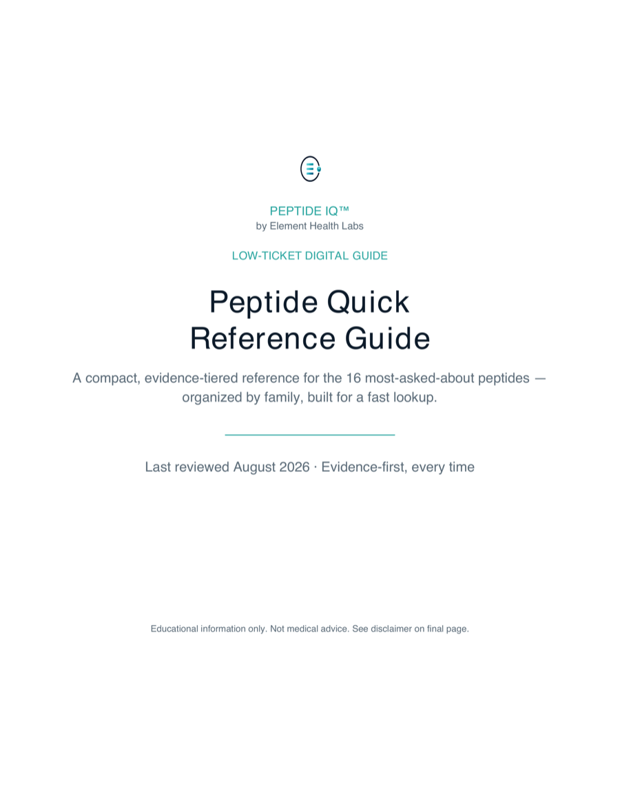 Peptide Quick Reference Guide cover